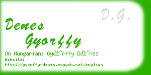 denes gyorffy business card